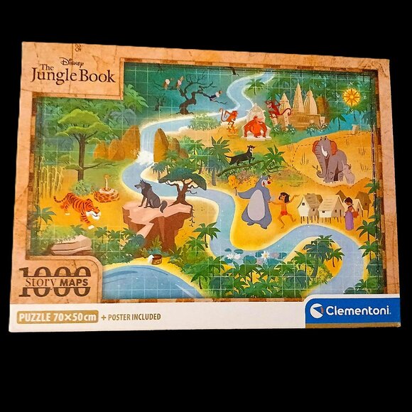 Clementoni Disney Story Maps The Jungle Book Jigsaw Puzzle, 1000 Pieces - Picture 1 of 2
